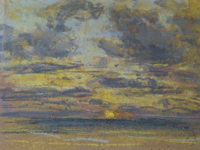 Study of the Sky with Setting Sun, c.1862-70 by Eugene Louis Boudin